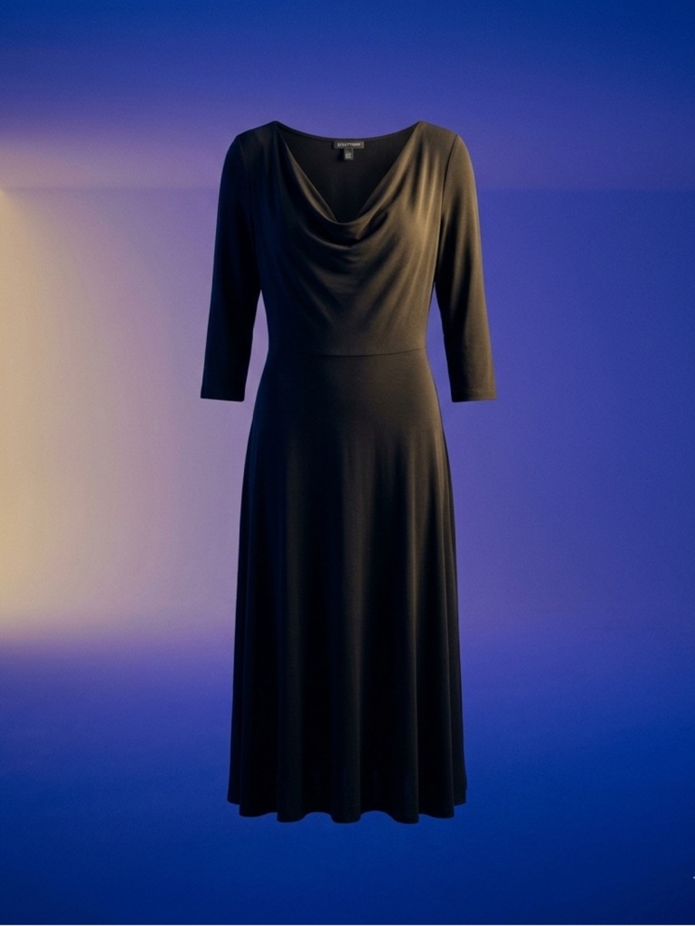 Eileen Fisher Black Cowl Neckline Dress Size Medium